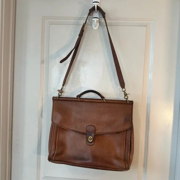 Vintage95 Coach Beekman British BrownLeather Briefcase/Messenger/Laptop Bag 5266